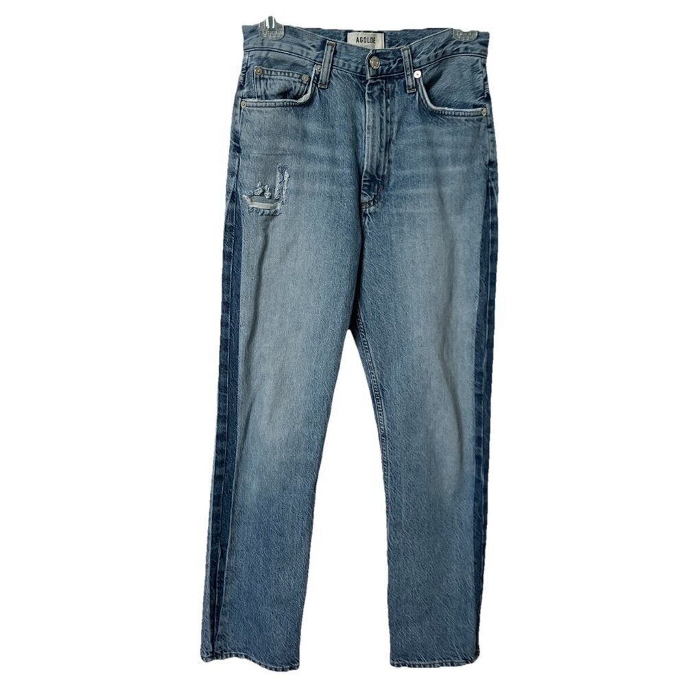 Revolve Agolde 90's Pinch Waist Jeans Womens 25 Kick Flare Distressed